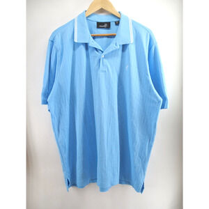 Ashworth Golf Polo Shirt Mens XL Light Blue Striped‎  Short Sleeve